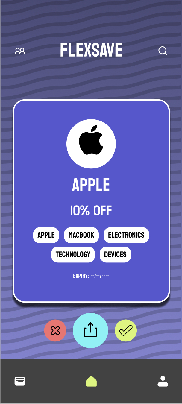FlexSave coupon interaction screen - engaging with savings offers