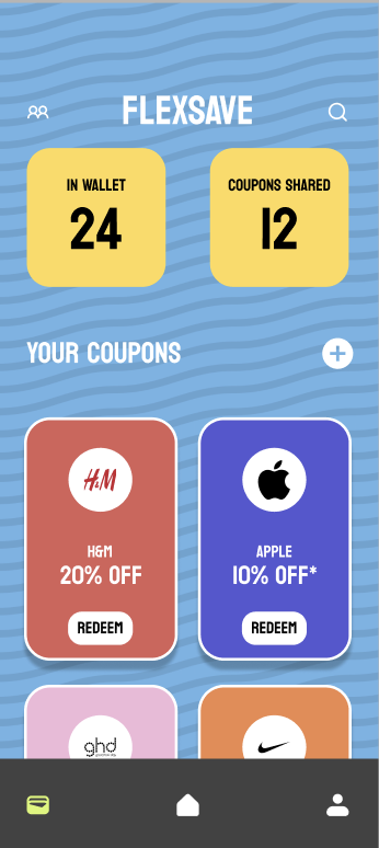 FlexSave all coupons view - main dashboard showing available savings opportunities